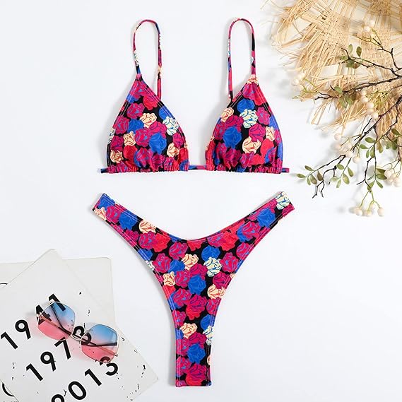 SHEIN - Printed triangle bikini