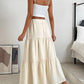 SHEIN - Trendy Skirt Solid Ruffle Hem High Waist Skirt