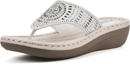 WHITE MOUNTAIN - Mini Wedge Flip Flop Sandal