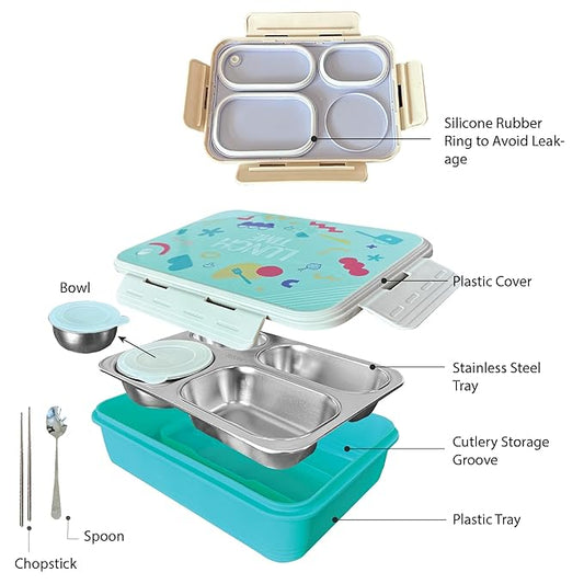 LAX SON - Box 1.2L Capacity Stainless Lunch Box