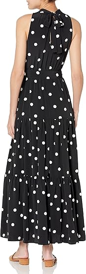 ANNE KLEIN - Polka-Dot Tiered Maxi Dress