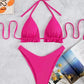 SHEIN - Trim Halter Triangle Bikini