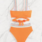 SHEIN -  Ribbed Cross Swimwear Two Pieces