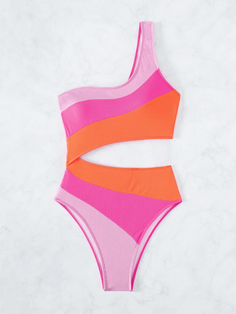 SHEIN - Colorblock cut out one piece swimsuit