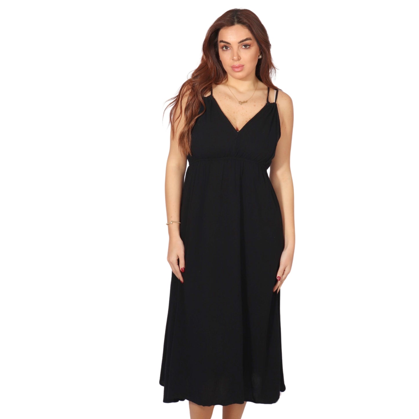 SHEIN - Simple Solid Double Straps Dress