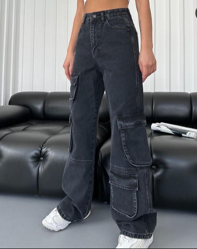 777 PLUS DENIM Womens Bottoms 777 PLUS DENIM - Designed Pocket All Over Denim