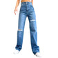 777 PLUS DENIM Womens Bottoms 777 PLUS DENIM - Ripped Denim