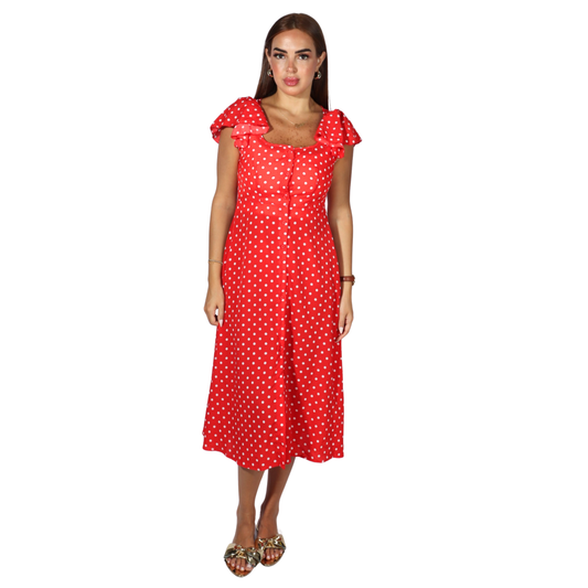 SHEIN - Flutter Sleeve Button Through Dress