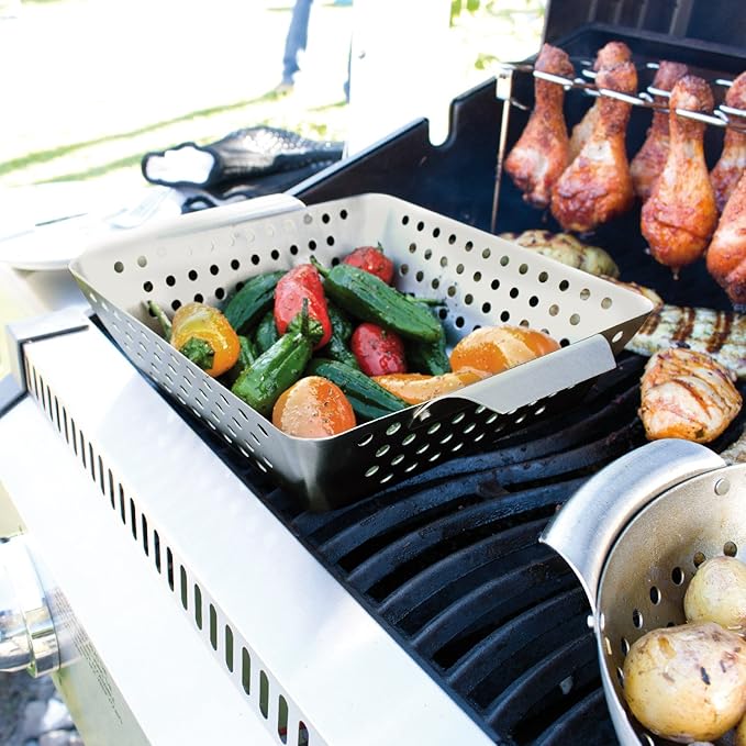 HOME IDEAS - Square Stainless-steel Grill Basket