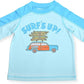 LAGUNA - Baby - Atoll 'Surf's up' Rashguard & Gray Stripe Boardshorts