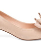 JOURNEE COLLECTION - Pointed Toe Bow Pump Heel