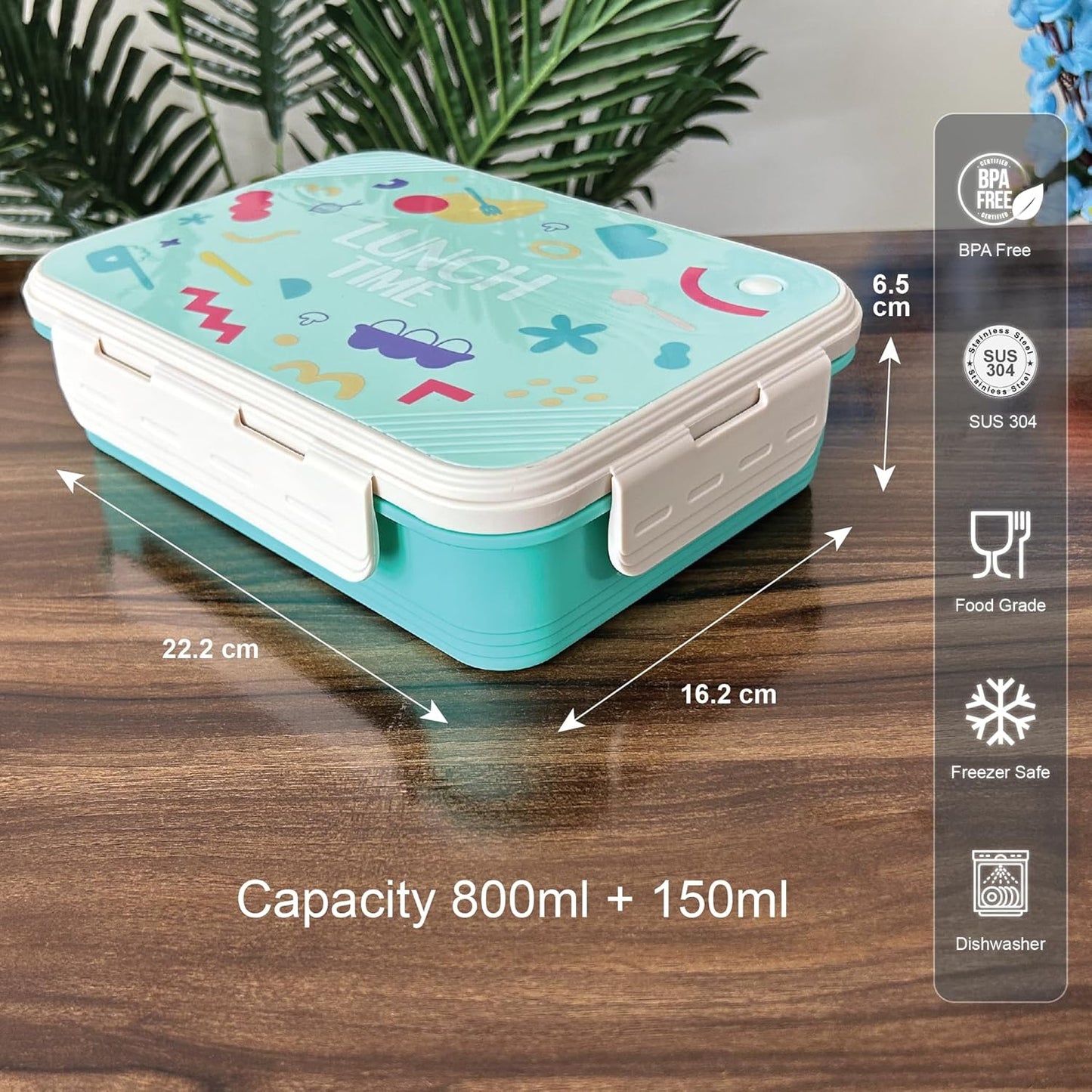 LAX SON - Box 1.2L Capacity Stainless Lunch Box