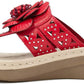 WHITE MOUNTAIN -  Faux Leather Laser Cut Thong Slippers