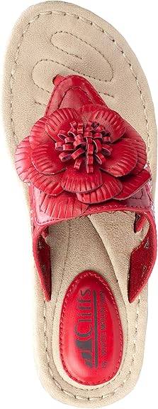 WHITE MOUNTAIN -  Faux Leather Laser Cut Thong Slippers