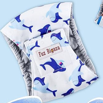 FUZ BIGAZA - Shark print dog diaper band