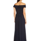 ADRIANNA PAPELL - Off The Shoulder Chiffon Gown