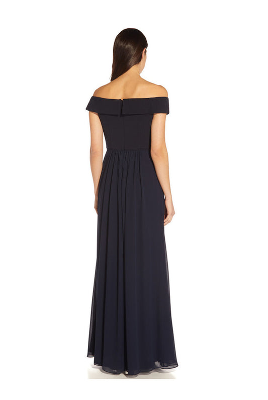 ADRIANNA PAPELL - Off The Shoulder Chiffon Gown