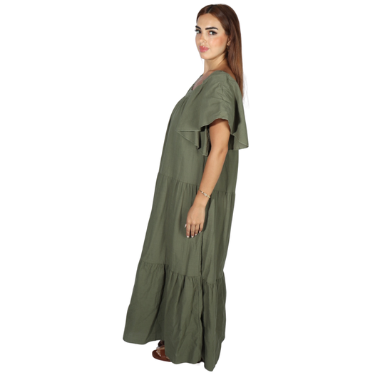 SHEIN - Butterfly Sleeve Shirred Dress