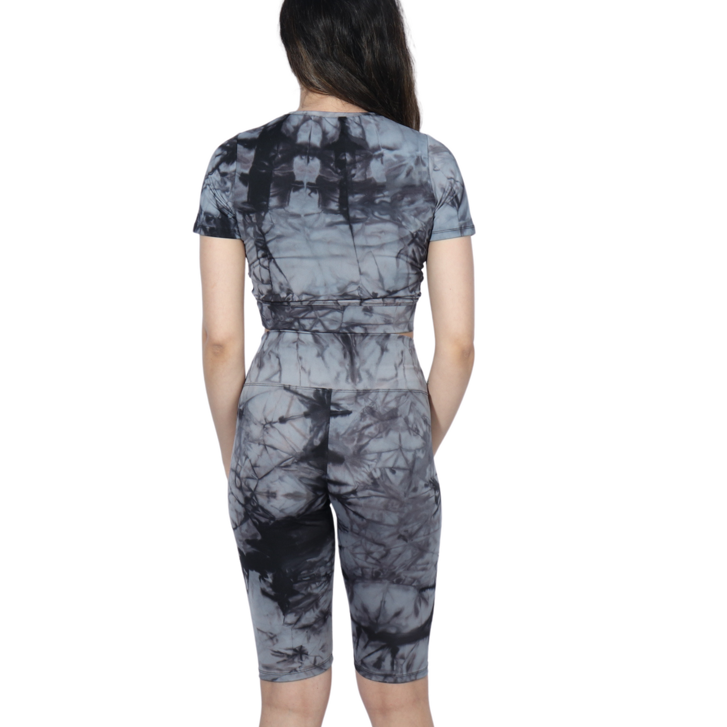 Marbled t-shirt shorts sports set