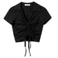 ALCOTT - Collar design rushed crop top