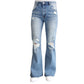 ALMOST FAMOUS - Destructed '90s High Rise Flared Denim