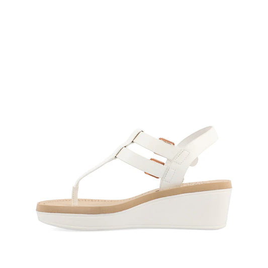JOURNEE COLLECTION - Double buckle wedge sandals