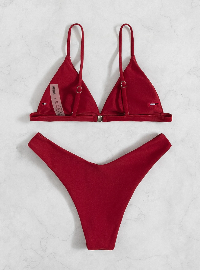 SHEIN - Beach Solid Color Swimwear Set