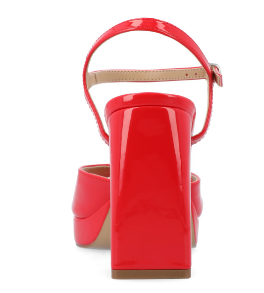 JOURNEE COLLECTION - Vegan Leather Ankle Strap Platform Dress Sandals