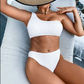 SHEIN -  Textured One Shoulder Top Cheeky Bottom Bikini