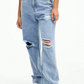 SHEIN - High Waist Straight Leg Jeans