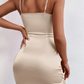 SHEIN - PETITE Ruched Side Tulip Hem Satin Cami Bodycon Dress