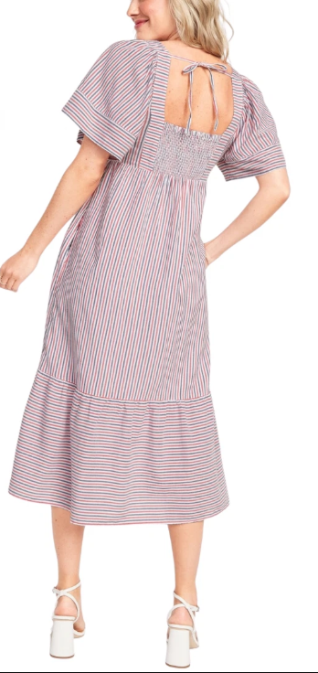 OLD NAVY - Striped Tie-Back Midi Dress