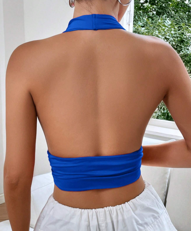 Fitted Halter Cropped Top