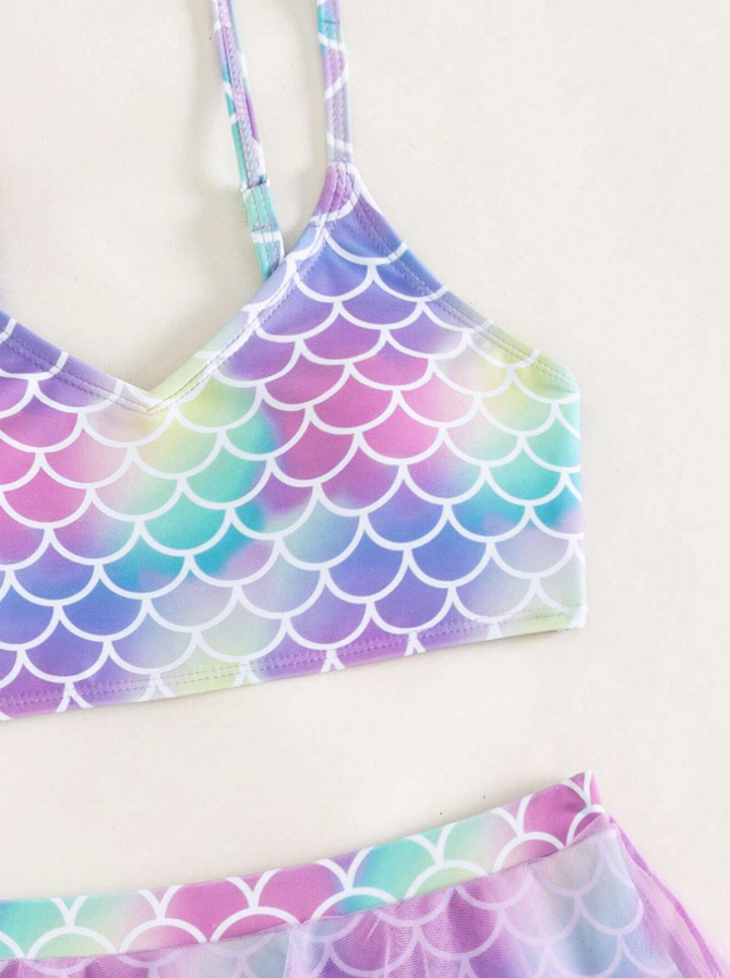 SHEIN -  Fish Print Mesh Bikini Set