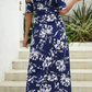 SHEIN - Off Shoulder Floral Print Belted Long Dress