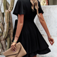 SHEIN - Butterfly Sleeve Belted Tiered Hem Dress