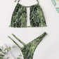 SHEIN - Snakeskin Print Swimwear Two Pieces