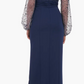 JS COLLECTIONS -  Embellished Mesh Balloon-Sleeve Gown