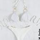 SHEIN -  Swim Tight Bikini Set Ring Tie Halter Triangle Bra & Thong Panty Bottoms