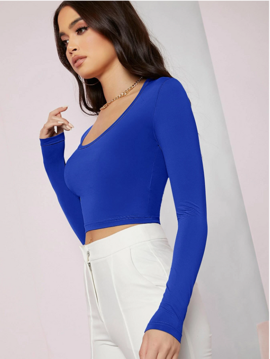 SHEIN - U neck crop top