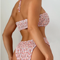 SHEIN -  Floral Print Bikini with Elastic Band on Back and Tie