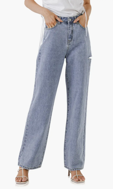 GEORGE - High Waist Cutout Detail Jeans