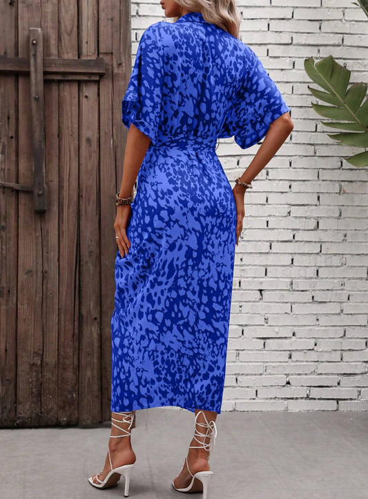 SHEIN - All-Over Print Maxi Shirt Dress