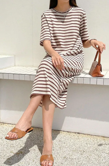 SHEIN - Striped Patterned Seersucker Dress