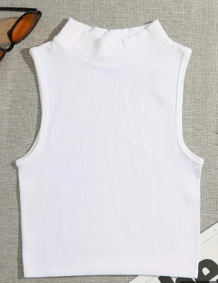 SHEIN - Ribbed simple plain tank top