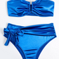 SHEIN - Satin Off Shoulder Two Pieces Swimwear