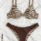 SHEIN - Swim Summer Beach Zebra Stripe Underwire Bikini Set