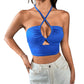 SHEIN - Criss Cross Front Crop Top