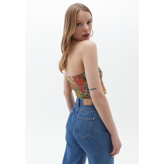 OXXO - Mixed Printed Crop Top