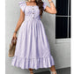 SHEIN - Striped Ruffle Hem Swing Dress